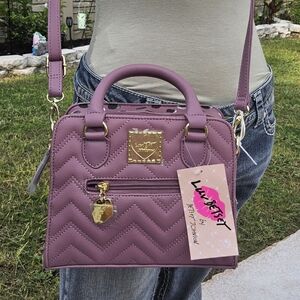 NWOT PURPLE SQUARE LUV BETSEY SATCHEL